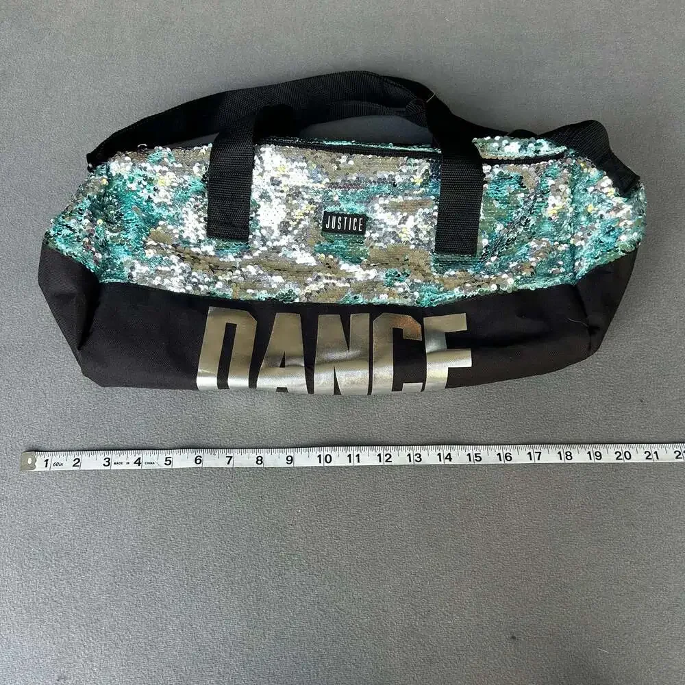 Justice Girls Dance Sequin Duffle Gym Bag Z89